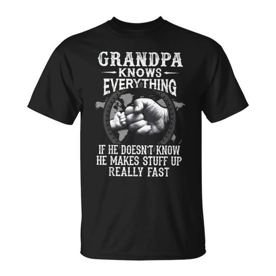 Grandpa Knows Everything Classic Fist Bump Father's Day Unisex T-Shirt