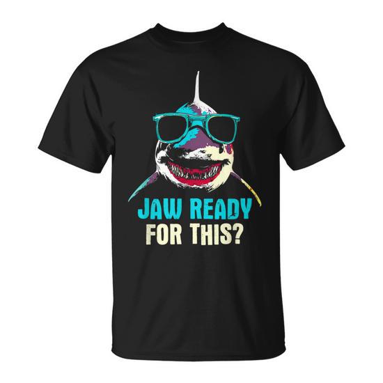 Jaw Ready for This Week Funny Friday Shark Vacation Summer Unisex T-Shirt