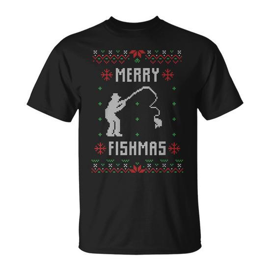 Merry Fishmas Funny Xmas Fishing - Ugly Christmas Sweater - Merry
