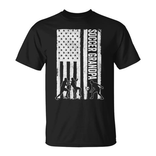 Soccer Grandpa USA Flag Soccer Team Grandpa Father's Day Unisex T-Shirt