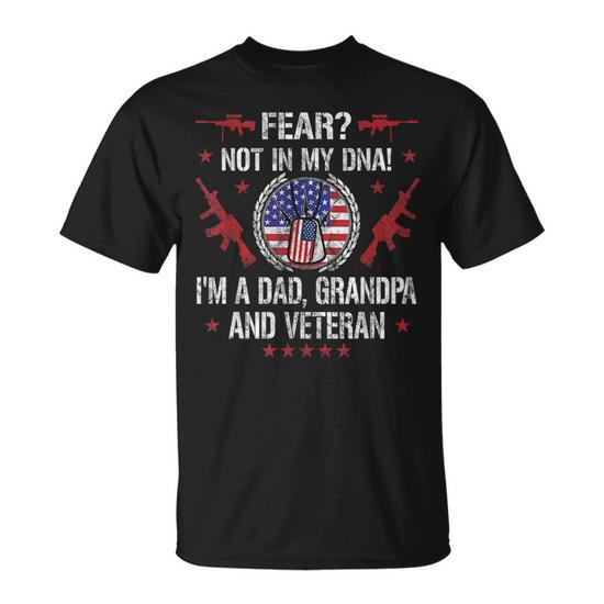 Veteran Grandpa USA Flag Veteran Funny Gifts Unisex T-Shirt