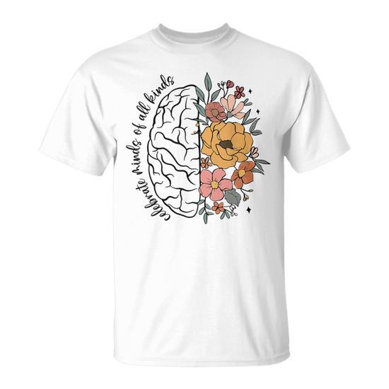 Celebrate Minds Of All Kinds Rose Rainbow Watercolor T-Shirt