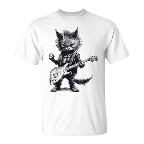 cat playing guitar shirt