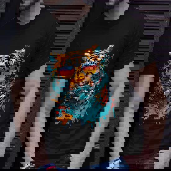 Colorful Tiger Face Tiger Head Wild Cat Lover Unisex T-Shirt