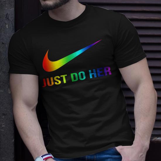 Gay Pride Just Do Her Funny Pride Month Funny Designs Funny Gifts Unisex T Shirt Mazezy