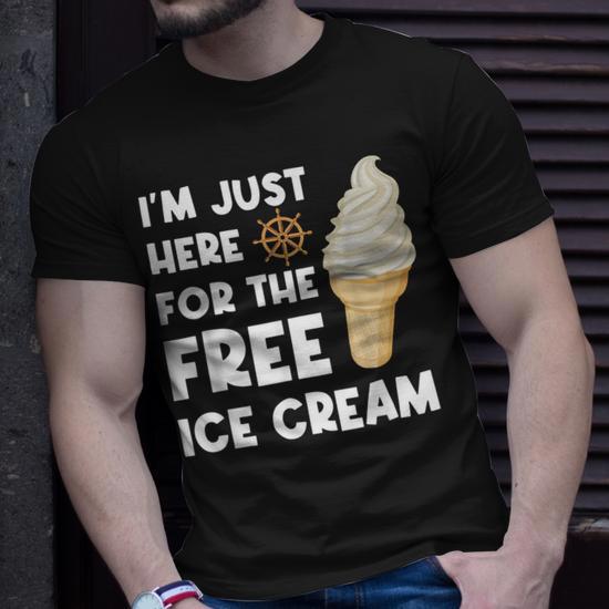 T-shirt Humour "Ice Cream Social Club" - Citation I'm Just Here For The Ice Cream - Cadeau Fun