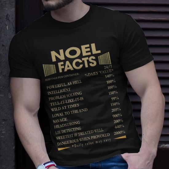 Noel Name Gift Noel Facts Unisex T-Shirt | Seseable UK
