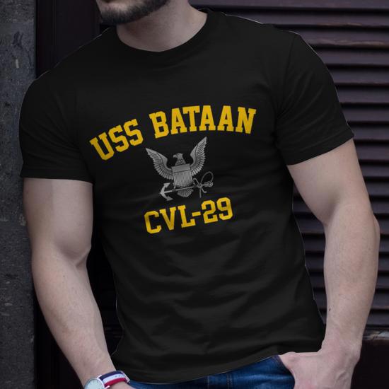 USS Bataan CVL29 Unisex T-Shirt - Side View