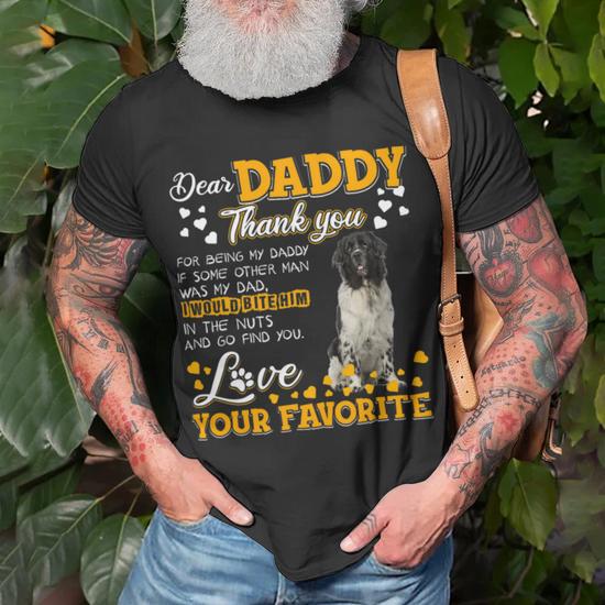 Newfoundland Dog Dear Daddy Thank You For Being My Daddy 1 Unisex T Shirt Monsterry