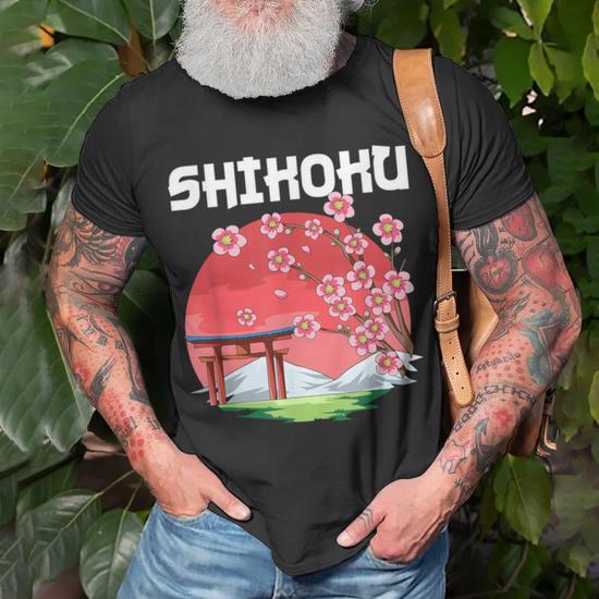 Shikoku Kyokujitsuki Sakura Japan T-Shirt | Mazezy