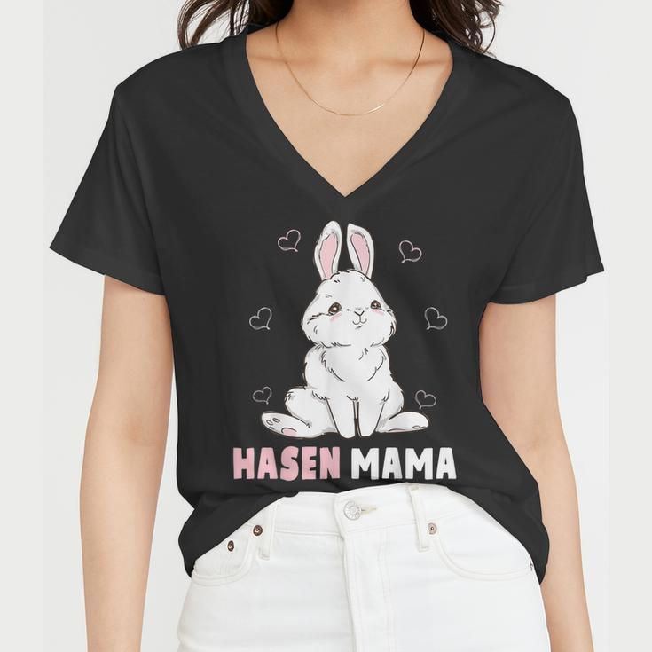Cute Bunny Easter Rabbit Mum Rabbit Mum Gift For Women Women V-Neck T-Shirt