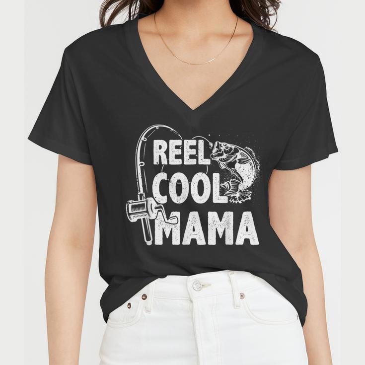 Family Lover Reel Cool Mama Fishing Fisher Fisherman Gift For Women Women V-Neck T-Shirt