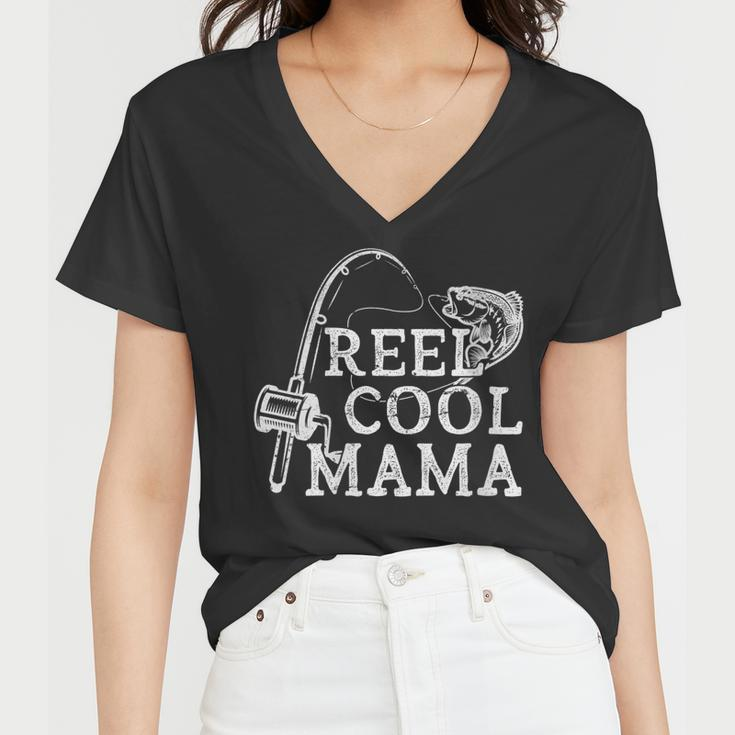 Retro Reel Cool Mama Fishing Fisher Mothers Day Gift For Womens Gift For Women Women V-Neck T-Shirt