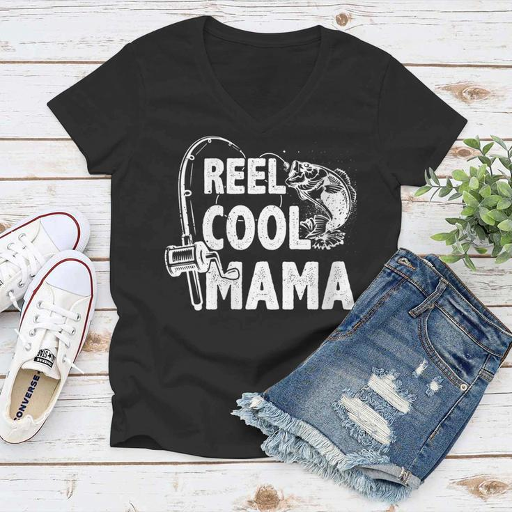 Family Lover Reel Cool Mama Fishing Fisher Fisherman Gift For Womens Gift For Women Women V-Neck T-Shirt