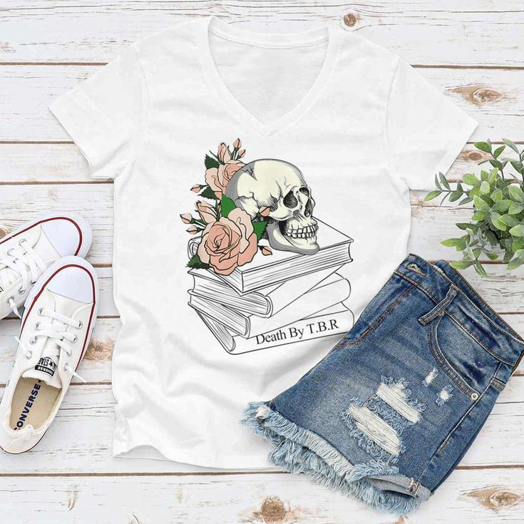 Death By Tbr | To Be Read - Tbr Pile Bookish Bibliophile Women V-Neck T-Shirt