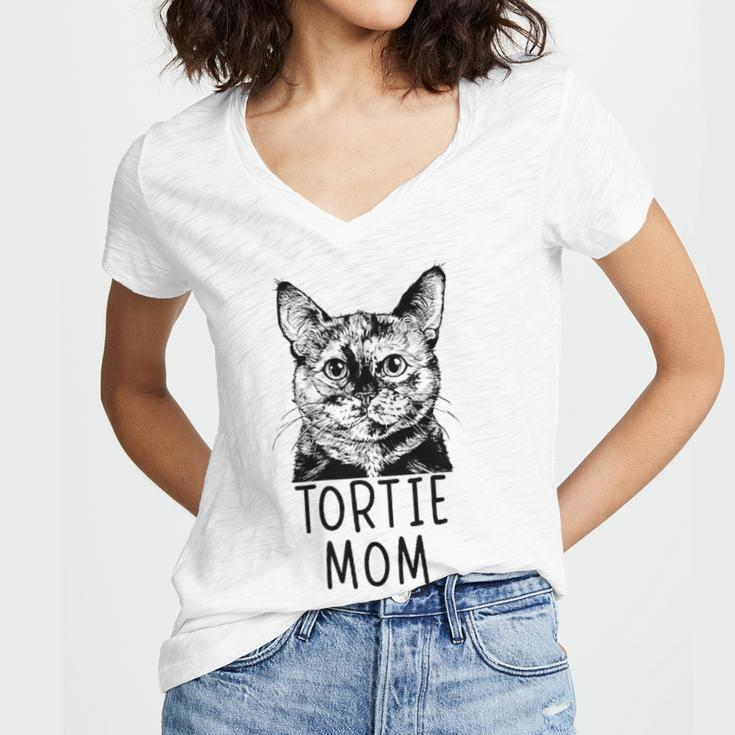 Tortie Cat Mom Pocket Tortoiseshell Cat Mama Gifts For Mom Funny Gifts Women V-Neck T-Shirt