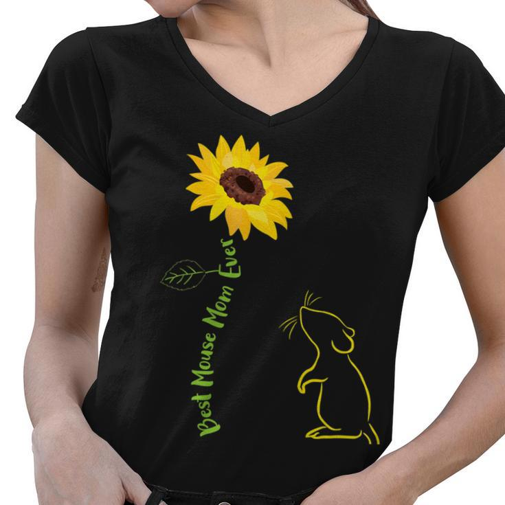 Best Mouse Mom Ever Sunflower Mouse Mama Mouse Mouse  Gift For Womens Gift For Women Women V-Neck T-Shirt