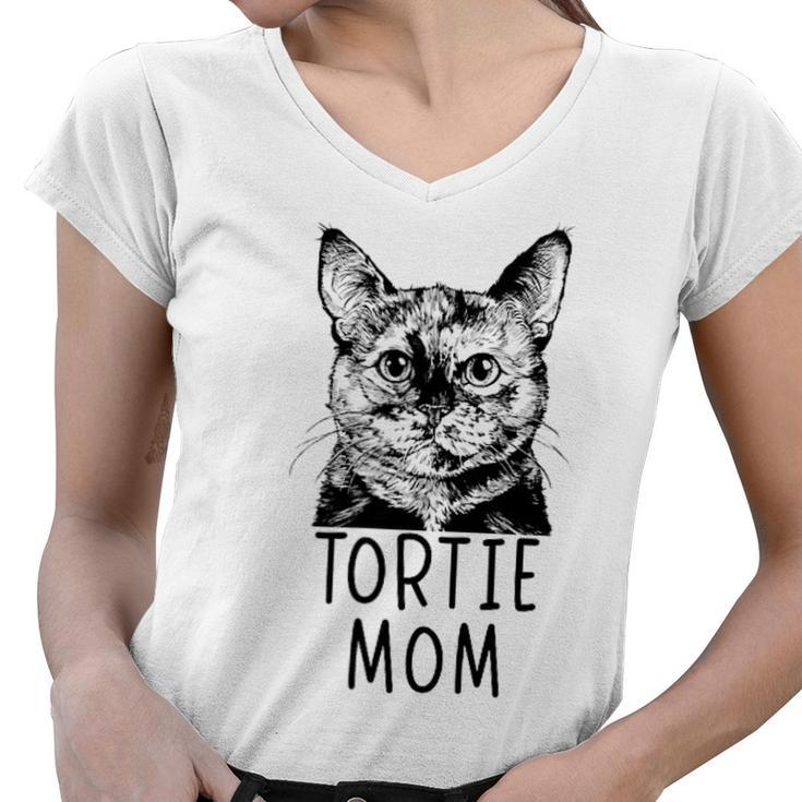 Tortie Cat Mom Pocket Tortoiseshell Cat Mama  Gifts For Mom Funny Gifts Women V-Neck T-Shirt