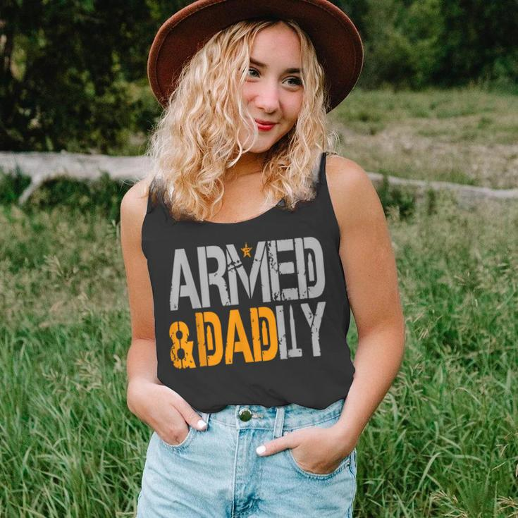 Armed And Dadly Funny Deadly Father For Fathers Day 2023 Unisex Tank Top
