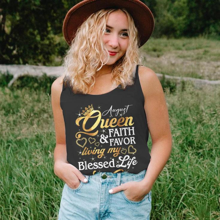 August Queen Living My Blessed Life Birthday Queen Crown Unisex Tank Top
