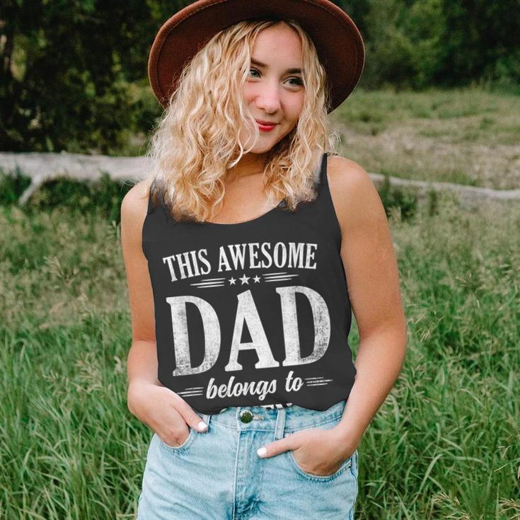This Awesome Dad Belongs To Owen Fathers Day Birthday Tank Top