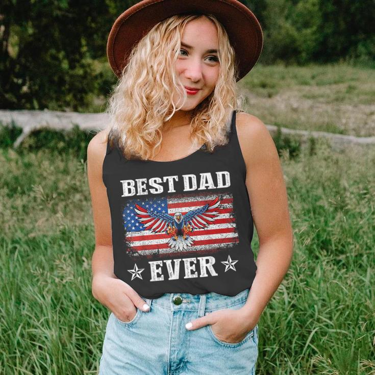 Best Dad Ever With Us American Flag Fathers Day Eagle Unisex Tank Top