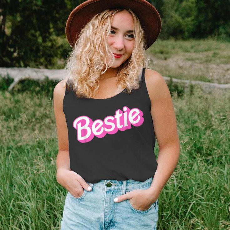 Bestie Pink & White Overlapping Font Halloween Costume Tank Top