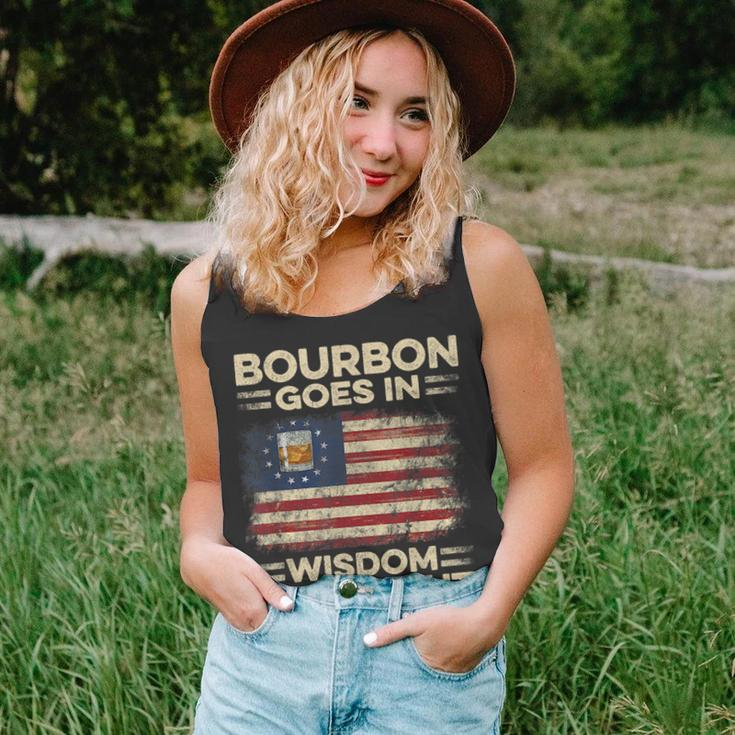 Bourbon Goes In Wisdom Comes Out 4Th Of July Drinking Lover Drinking Tank Top
