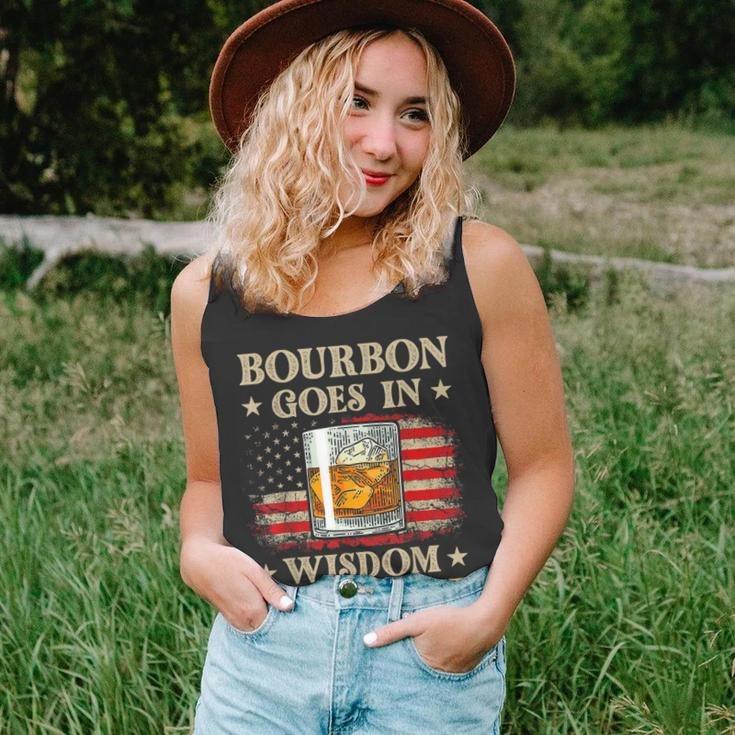 Bourbon Goes In Wisdom Comes Out Vintage Drinking Tank Top