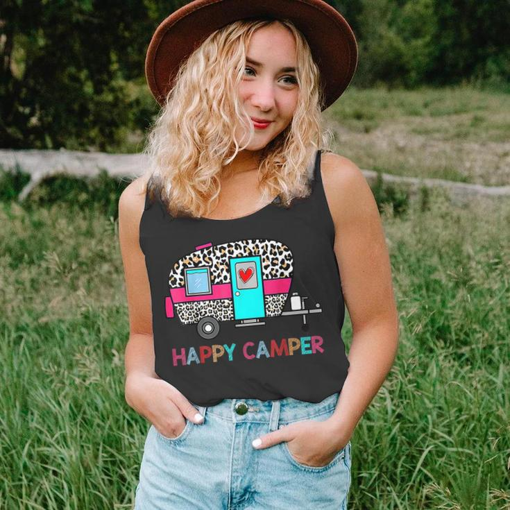 Camper Happy Summer Camp Camping Leopard Glamping Camping Tank Top