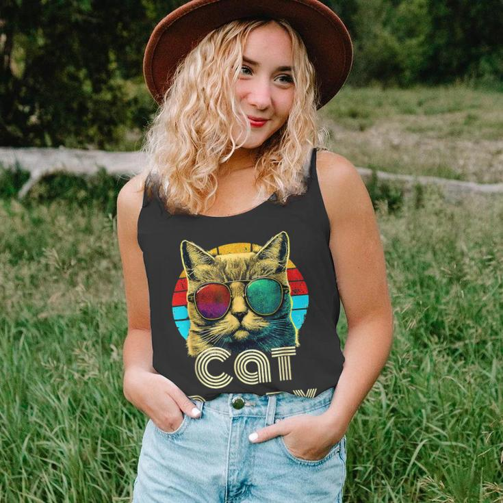Cat Daddy Cat Dad Sunglasses 80S 90S Vintage Father Day Cat Dad Tank Top
