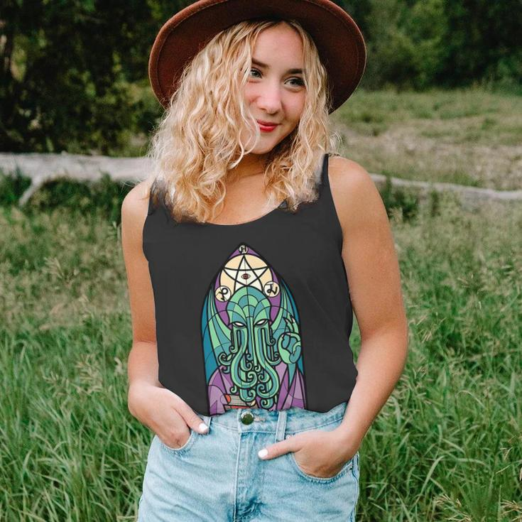 Cthulhu Church Stained Glass Cosmic Horror Monster Church Tank Top