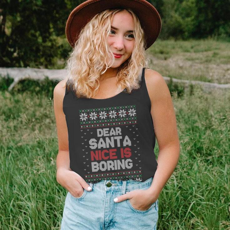 Dear Santa Nice Is Boring Ugly Christmas Sweater Tank Top