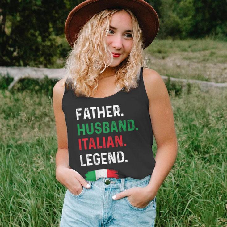 Father Husband Italian Legend Proud Dad Italy Flag Unisex Tank Top