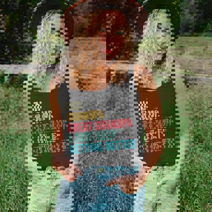 Fathers Day Grandpa Gift From Grandkids Dad Great Grandpa Unisex Tank Top