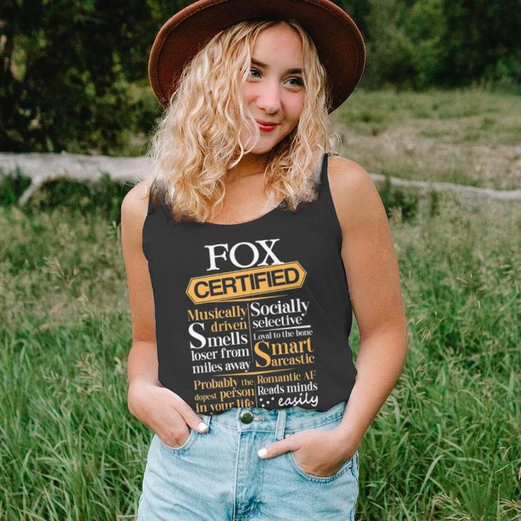 Fox Name Gift Certified Fox Unisex Tank Top