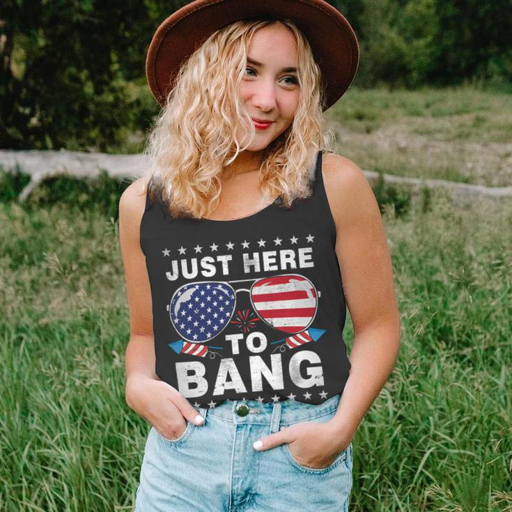 Funny 4Th Of July Im Just Here To Bang Usa Flag Sunglasses 2_1 Unisex Tank Top