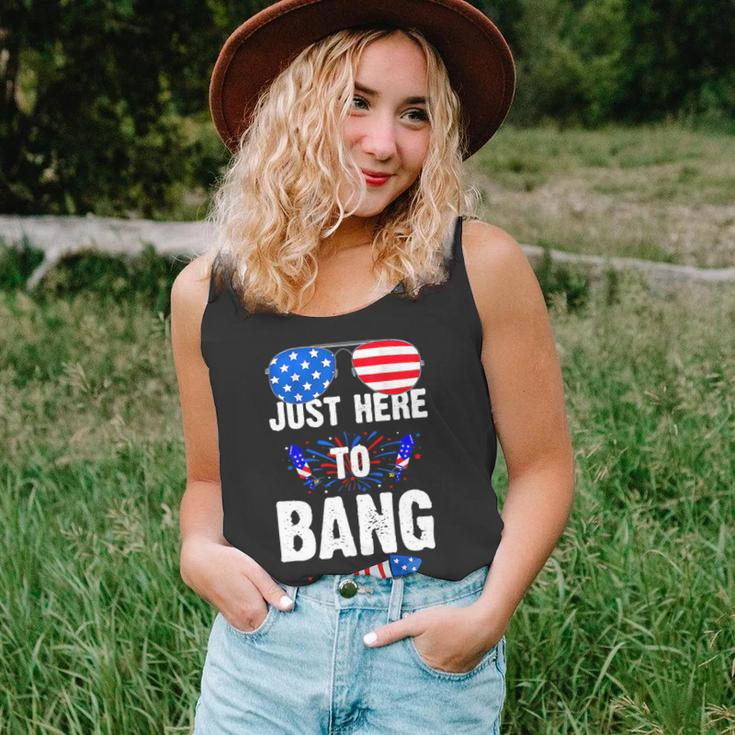 Funny 4Th Of July Im Just Here To Bang Usa Flag Sunglasses 3 Unisex Tank Top