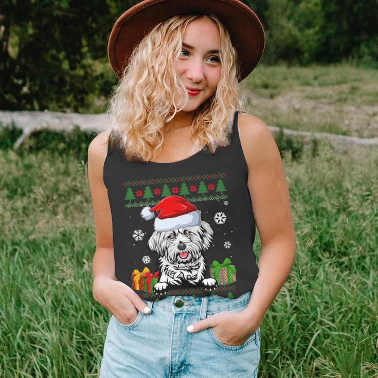 Dog Lovers Lhasa Apso Santa Hat Ugly Christmas Sweater Tank Top