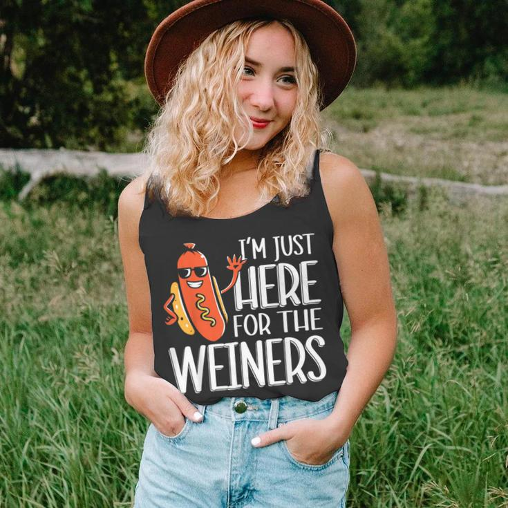 Funny Hot Dog Im Just Here For The Wieners 4Th Of July Unisex Tank Top