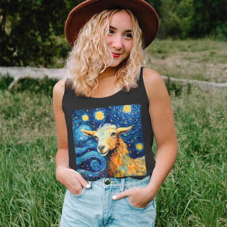 Goat Design In The Style Of Van Goghs Iconic Starry Night Unisex Tank Top