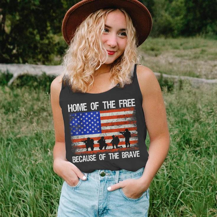 Home Of The Free Because Of The Brave Veteran American Flag Tank Top