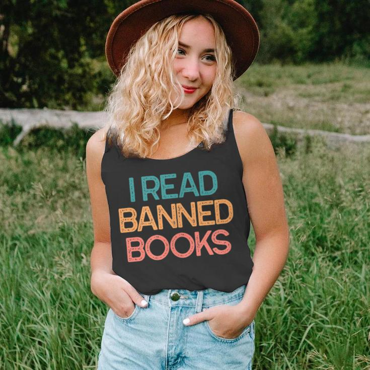 I Read Banned Books Funny Bookworm Gift Unisex Tank Top