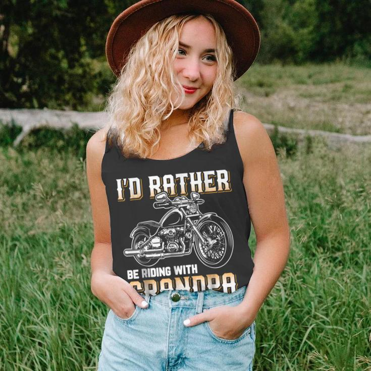 Id Rather Be Riding With Grandpa Biker Unisex Tank Top