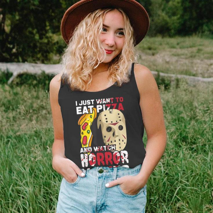 I Just Want To Eat Pizza And Watch Horror Movies Movies Tank Top