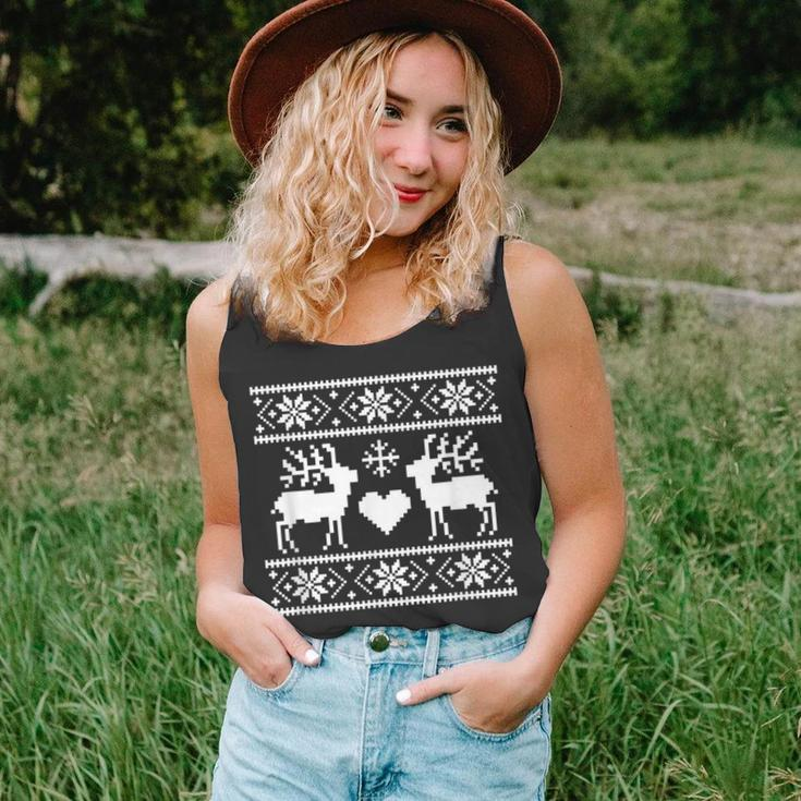 Knit Deer Ugly Christmas Sweater Style Tank Top