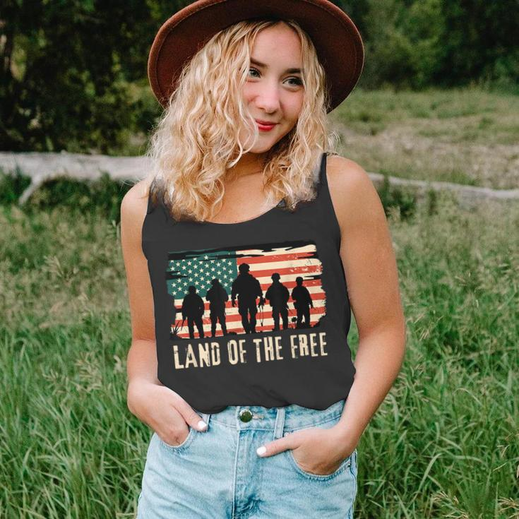 Land Of The Free - Patriotic American Flag Usa 4Th Of July Unisex Tank Top