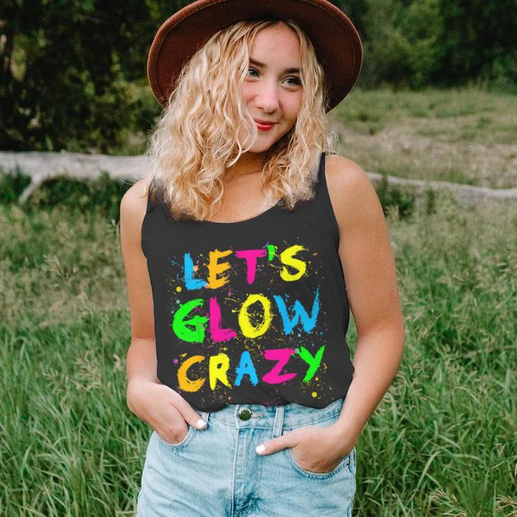 Let Glow Crazy Retro Colorful Quote Group Team Tie Dye Tank Top