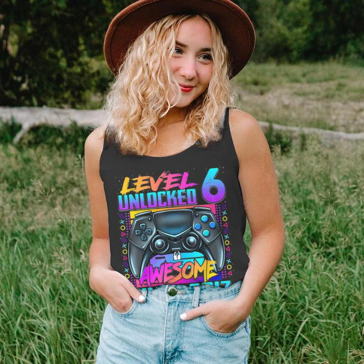 Level 6 Unlocked Awesome Since 2017 6Th Birthday Gaming Kids Unisex Tank Top