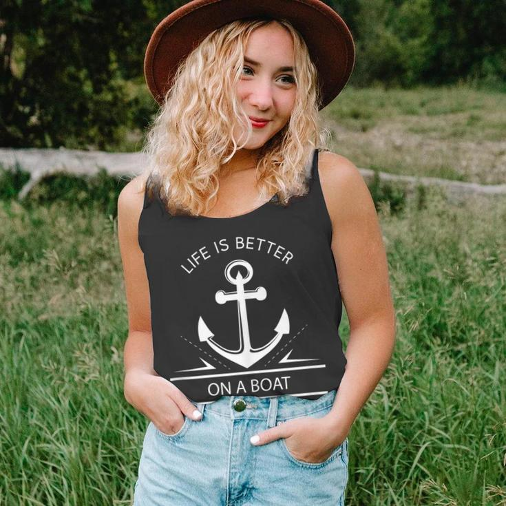 Life Is Better On A Boat Anchor Sailing Quote Captain Crew Tank Top